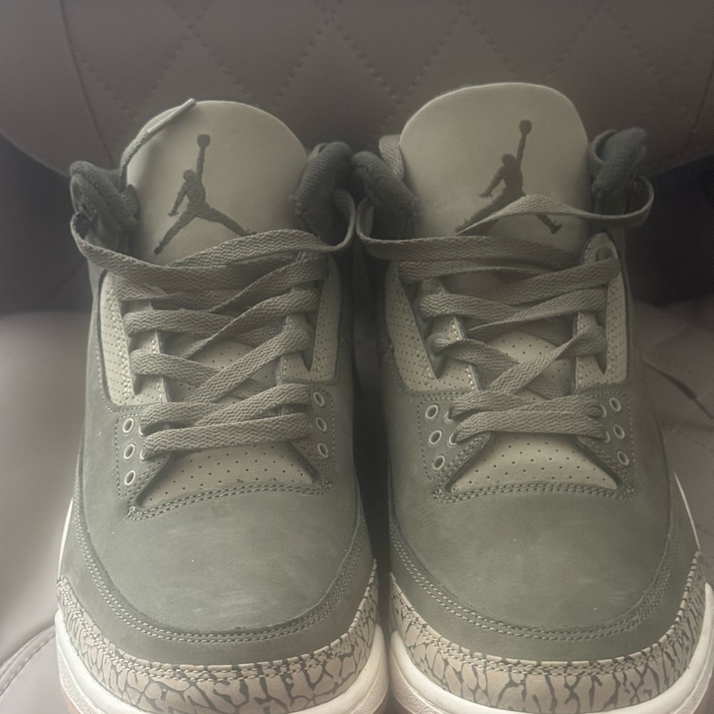 Nike Olive Green and Black Retro Sneakers